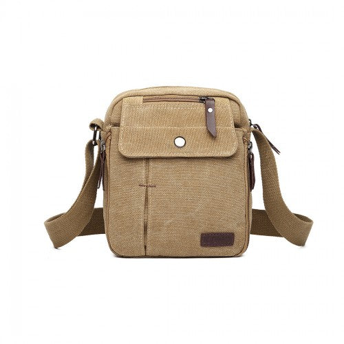 Kono E1971 Multi Pocket Crossbody Bag Khaki Canvas | Neil's Luggage Store