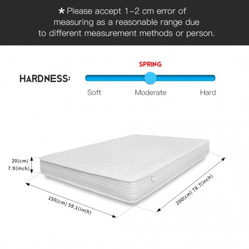 MTS002 - Good Nite Premium King Size Memory Foam Quilted Spring Mattress - Medium Firmness Breathable Fabric Mattress - 150×200×20cm | Neil's Luggage Store