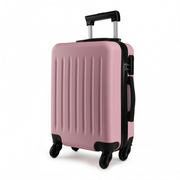 Kono 28 inch pink ABS hard shell luggage with 4 spinner wheels and telescopic handle
