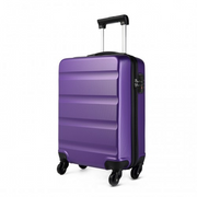 Kono 19 inch horizontal purple ABS hard shell suitcase with TSA lock and 360-degree swivel wheels