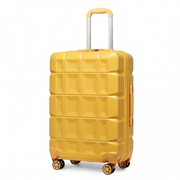 K2292L Kono 24 inch yellow lightweight hard shell ABS suitcase with TSA lock and 360-degree swivel wheels