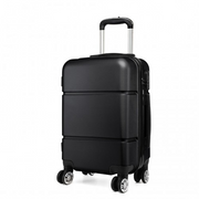 Black Kono Hard Shell ABS 20-inch carry-on suitcase with telescopic handle and 360-degree spinner wheels