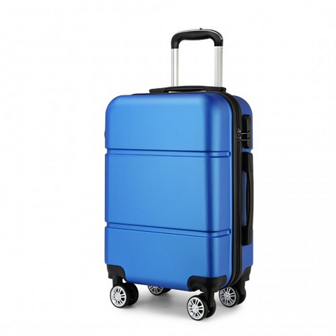 Kono Hard Shell ABS carry on suitcase 20 inch navy with 4 swivel wheels and telescopic handle