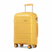 Yellow KONO 24 inch hard shell polypropylene suitcase with telescopic handle and 360-degree swivel wheels