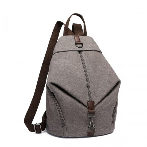 EB2044 - Kono Fashion Anti-Theft Canvas Backpack - Grey | Neil's Luggage Store