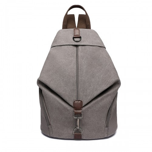 EB2044 - Kono Fashion Anti-Theft Canvas Backpack - Grey | Neil's Luggage Store