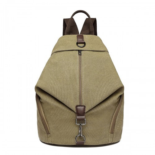 EB2044 - Kono Fashion Anti-Theft Canvas Backpack - Khaki | Neil's Luggage Store