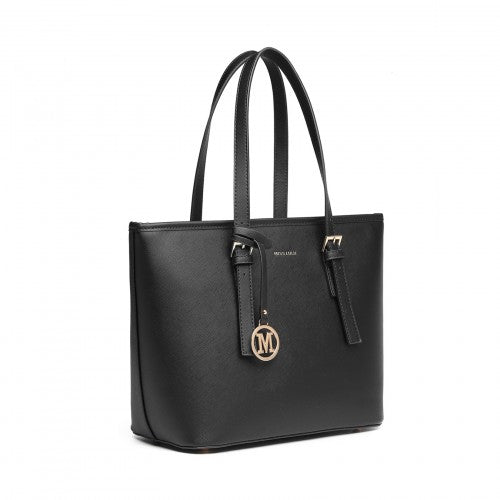 LT2054 - Miss Lulu Minimalist Tote Handbag Structured - Black | Neil's Luggage Store