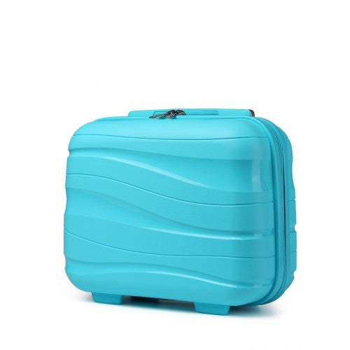 K2094L - Kono 14 Inch Lightweight Polypropylene Hard Shell Vanity Case - Blue | Neil's Luggage Store