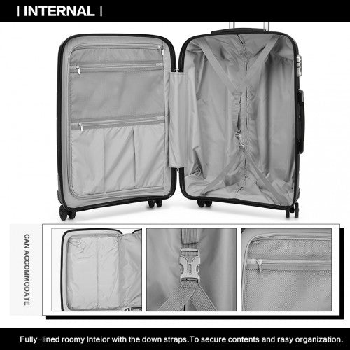 K1997L - KONO 24 INCH HARD SHELL PP SUITCASE - BLACK | Neil's Luggage Store