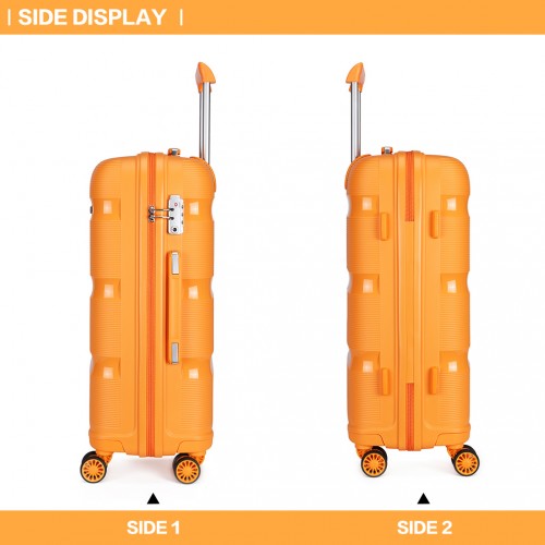 K2092L - Kono Bright Hard Shell PP Suitcase 3 Pieces Set - Classic Collection - Orange | Neil's Luggage Store