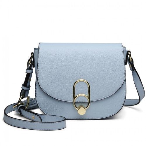 LZ1831 - MISS LULU CROSS BODY SADDLE BAG - BLUE | Neil's Luggage Store