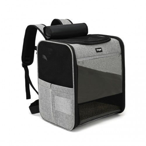 PTD2440 - Dogat Foldable And Durable Pet Backpack Carrier Travel Bag for Cats and Small Dogs - Grey | Neil's Luggage Store