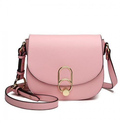 LZ1831 - MISS LULU CROSS BODY SADDLE BAG - PINK | Neil's Luggage Store