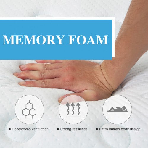MTS002 - Good Nite Premium King Size Memory Foam Quilted Spring Mattress - Medium Firmness Breathable Fabric Mattress - 150×200×20cm | Neil's Luggage Store
