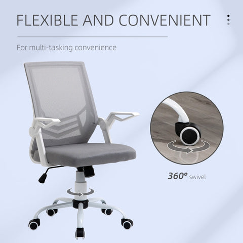 Office Chair, Gaming chair Ergonomic Desk Chair with Flip-up Arm and Lumbar Back Support for Home, Grey