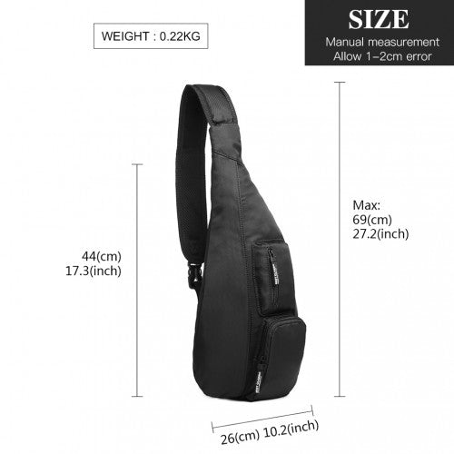 LB1934 - Miss Lulu Casual Single Strap Sling Backpack - Black | Neil's Luggage Store