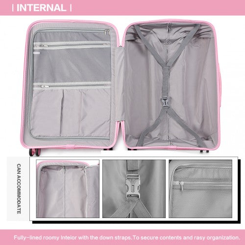 K1997L - KONO 24 INCH HARD SHELL PP SUITCASE - PINK | Neil's Luggage Store