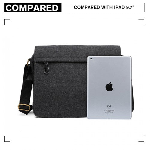 LB1925 - Kono Classic Expanding Messenger Bag - Black | Neil's Luggage Store