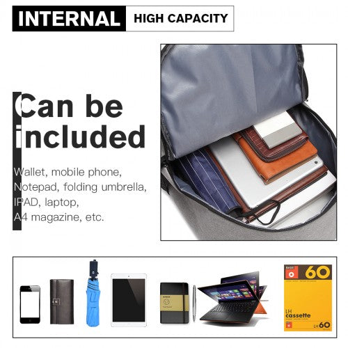 E6877 - Kono Multi-functional Glow-in-the-Dark Trolley Backpack - Grey | Neil's Luggage Store