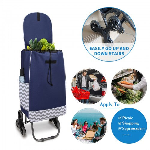 EQ2043 - Kono 6 Wheel Push Shopping Trolley - Navy | Neil's Luggage Store