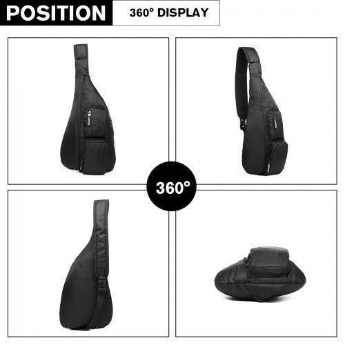 LB1934 - Miss Lulu Casual Single Strap Sling Backpack - Black | Neil's Luggage Store