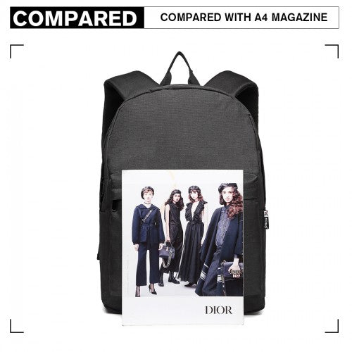 E1930 - Kono Durable Polyester Everyday Backpack With Sleek Design - Black | Neil's Luggage Store