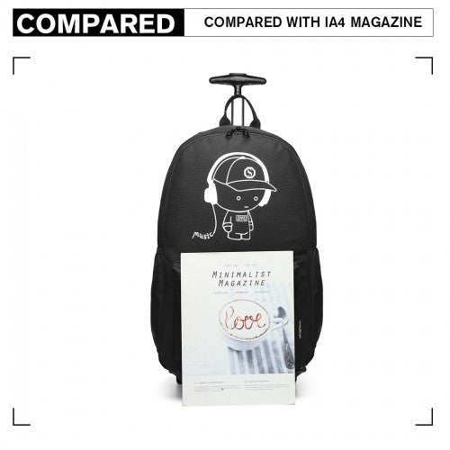 Kono Multi-Functional Glow-in-the-Dark Trolley Backpack - Black