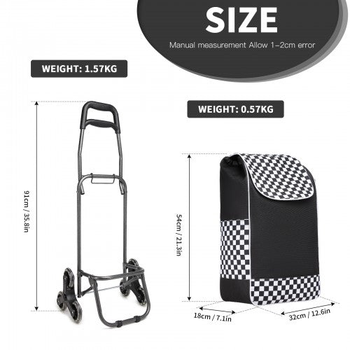 EQ2043 - Kono 6 Wheel Push Shopping Trolley - Black | Neil's Luggage Store