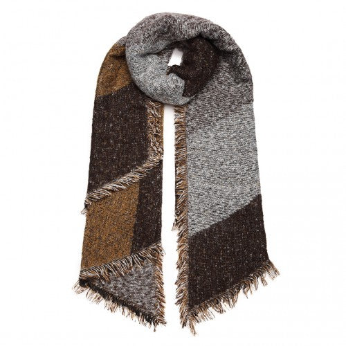 S6427 - Women Ladies Fashion Plaid Scarf Blanket Winter Warm Wrap Shawl - Coffee | Neil's Luggage Store