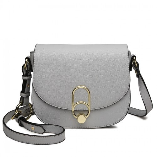 LZ1831 - MISS LULU CROSS BODY SADDLE BAG - GREY | Neil's Luggage Store