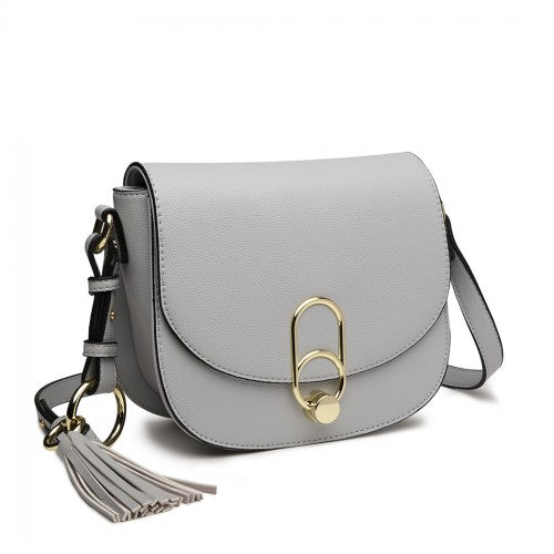 LZ1831 - MISS LULU CROSS BODY SADDLE BAG - GREY | Neil's Luggage Store