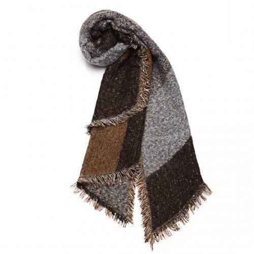 S6427 - Women Ladies Fashion Plaid Scarf Blanket Winter Warm Wrap Shawl - Coffee | Neil's Luggage Store
