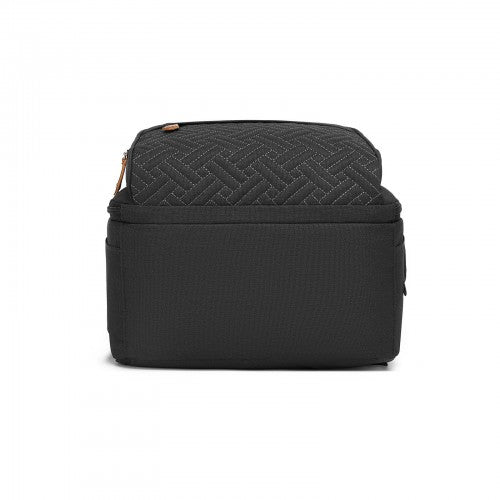 BCK2615 - Kono 3-in-1 Mummy Nappy Backpack Set with Changing Mat & Insulated Pacifier Pouch - Black by LuluBags