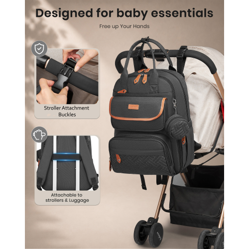 BCK2615 - Kono 3-in-1 Mummy Nappy Backpack Set with Changing Mat & Insulated Pacifier Pouch - Grey by LuluBags