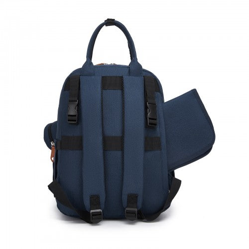 BCK2615 - Kono 3-in-1 Mummy Nappy Backpack Set with Changing Mat & Insulated Pacifier Pouch - Navy by LuluBags