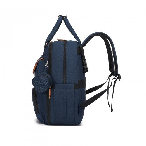 BCK2615 - Kono 3-in-1 Mummy Nappy Backpack Set with Changing Mat & Insulated Pacifier Pouch - Navy by LuluBags