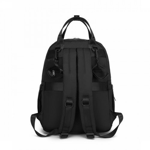 Miss Lulu Baby Changing Backpack Insulated Bottle Holders Stroller Clips Black | Neil's Luggage Store