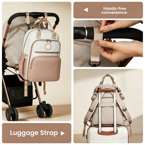 Miss Lulu Multifunctional Baby Changing Backpack Insulated Bottle Holders Khaki | Neil's Luggage Store