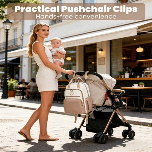 Miss Lulu Multifunctional Baby Changing Backpack Insulated Bottle Holders Khaki | Neil's Luggage Store