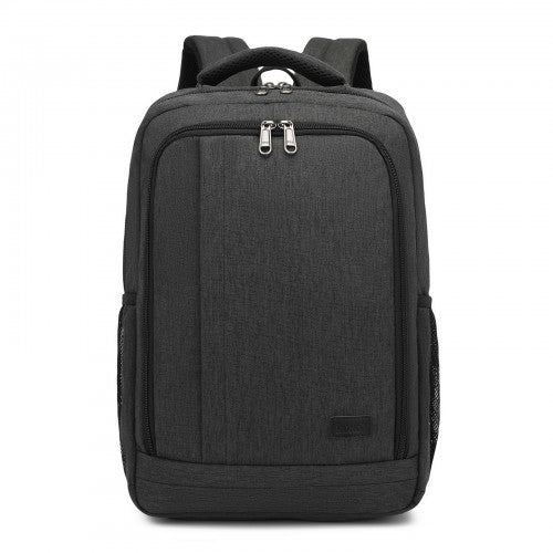 Kono Commuter Laptop Backpack with USB & Type-C Port, Anti-Theft Pocket & Organised Storage - Black
