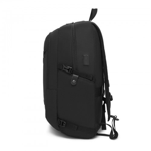 BPK2501 - Kono Modern Urban Style Laptop Backpack – School & Commuter Rucksack with USB & Type-C Charging Port - Black | Neil's Luggage Store