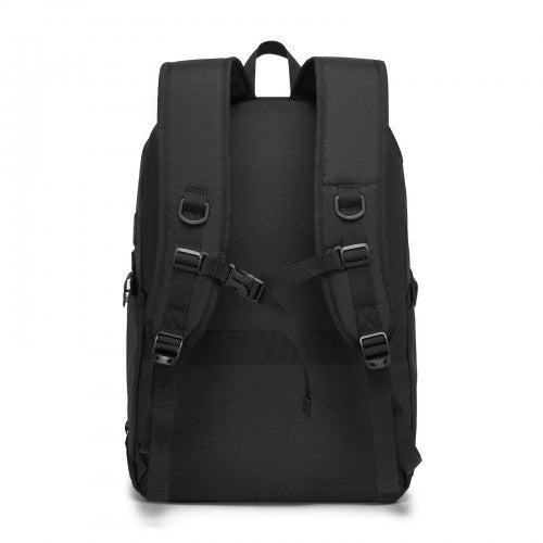 BPK2501 - Kono Modern Urban Style Laptop Backpack – School & Commuter Rucksack with USB & Type-C Charging Port - Black | Neil's Luggage Store