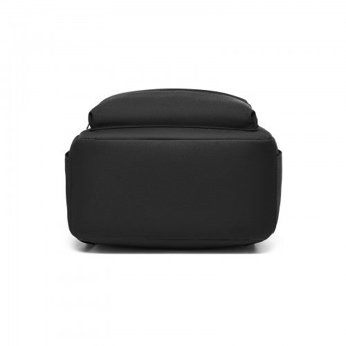 Kono Casual Contemporary Backpack with Laptop Sleeve & Padded Straps - Black