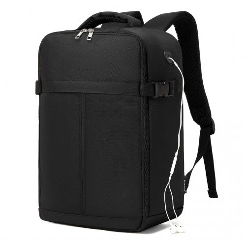 BPK2505 - Kono Urban Smart 15L Carry-On Backpack with Luggage Strap – Ideal for Travel, Work & Daily Commute - Black | Neil's Luggage Store