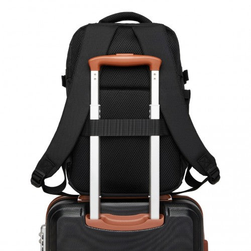 BPK2505 - Kono Urban Smart 15L Carry-On Backpack with Luggage Strap – Ideal for Travel, Work & Daily Commute - Black | Neil's Luggage Store