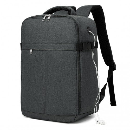 BPK2505 - Kono Urban Smart 15L Carry-On Backpack with Luggage Strap – Ideal for Travel, Work & Daily Commute - Dark Grey | Neil's Luggage Store