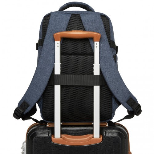 BPK2505 - Kono Urban Smart 15L Carry-On Backpack with Luggage Strap – Ideal for Travel, Work & Daily Commute - Navy | Neil's Luggage Store