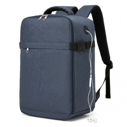 BPK2505 - Kono Urban Smart 15L Carry-On Backpack with Luggage Strap – Ideal for Travel, Work & Daily Commute - Navy | Neil's Luggage Store