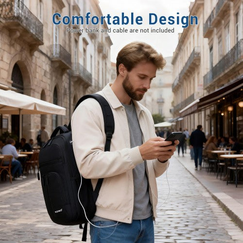 Kono Laptop Backpack With 15.6 Inch Laptop Compartment Durable For Work Black | Neil's Luggage Store
